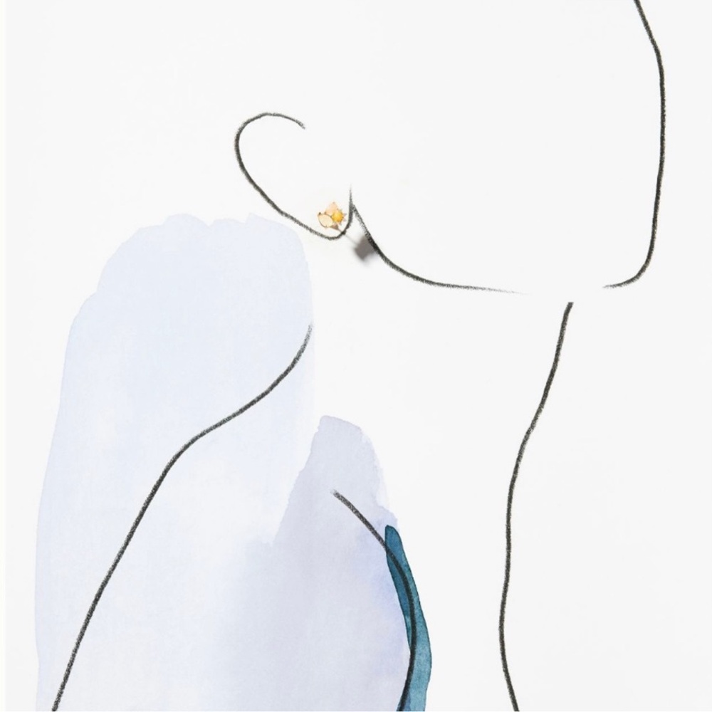 Anthropologie stone cluster earring in pink - Picture 3 of 13